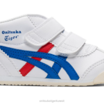 Onitsuka Tiger أطفال المكسيك منتصف العداء نهاية الخبر F20P658 أحذية أبيض/أزرق مباشر