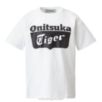 Onitsuka Tiger أطفال تي شيرت الشعار F20P669 ملابس أبيض حقيقي/أسود الأداء