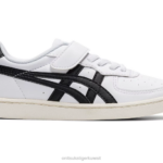 Onitsuka Tiger أطفال جي إس إم F20P653 أحذية أبيض أسود
