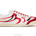Onitsuka Tiger رجال المكسيك 66 ديلوكس F20P140 أحذية أبيض/أحمر كلاسيكي