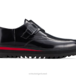 Onitsuka Tiger للجنسين الراهب F20P218 أحذية أسود/أحمر كلاسيكي