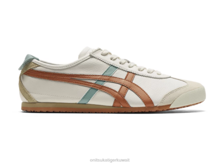 Onitsuka Tiger للجنسين المكسيك 66 F20P86 أحذية كريم / برتقال لاذع