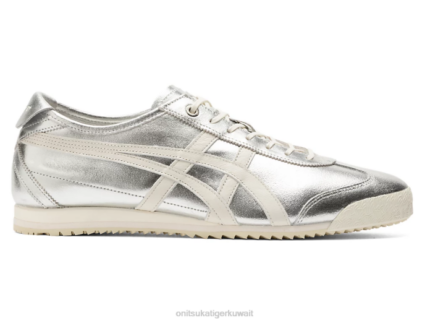 Onitsuka Tiger للجنسين المكسيك 66 SD F20P108 أحذية الفضة النقية / كريم