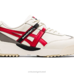 Onitsuka Tiger للجنسين الوفد السابق F20P265 أحذية كريم/أحمر كلاسيكي
