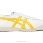 Onitsuka Tiger للجنسين رشيق يصل نانومتر F20P255 أحذية ابيض اصفر