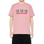 Onitsuka Tiger للجنسين فانلة تي شيرت مطبوع عليها بالجرافيت F20P391 ملابس وردي فاتح