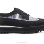 Onitsuka Tiger نحيف البروغ حذاء أيرلندي F20P538 أحذية أسود