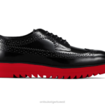 Onitsuka Tiger نحيف البروغ حذاء أيرلندي F20P539 أحذية أسود/أحمر كلاسيكي