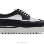 Onitsuka Tiger نحيف البروغ حذاء أيرلندي F20P577 أحذية أبيض أسود