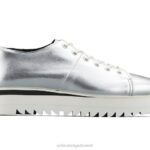 Onitsuka Tiger نحيف الدانتيل متابعة لو F20P559 أحذية فضة